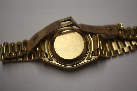 A ladys 18ct gold Rolex Oyster Perpetual wrist watch,